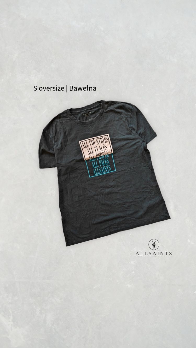 Allsaints Black Graphic T-Shirt S fit M