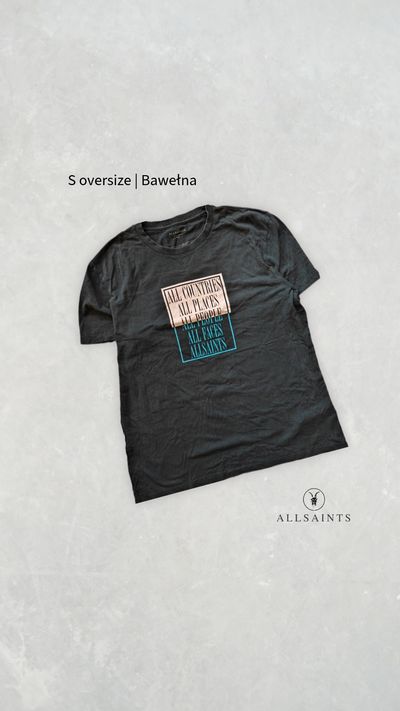 Allsaints Black Graphic T-Shirt S fit M