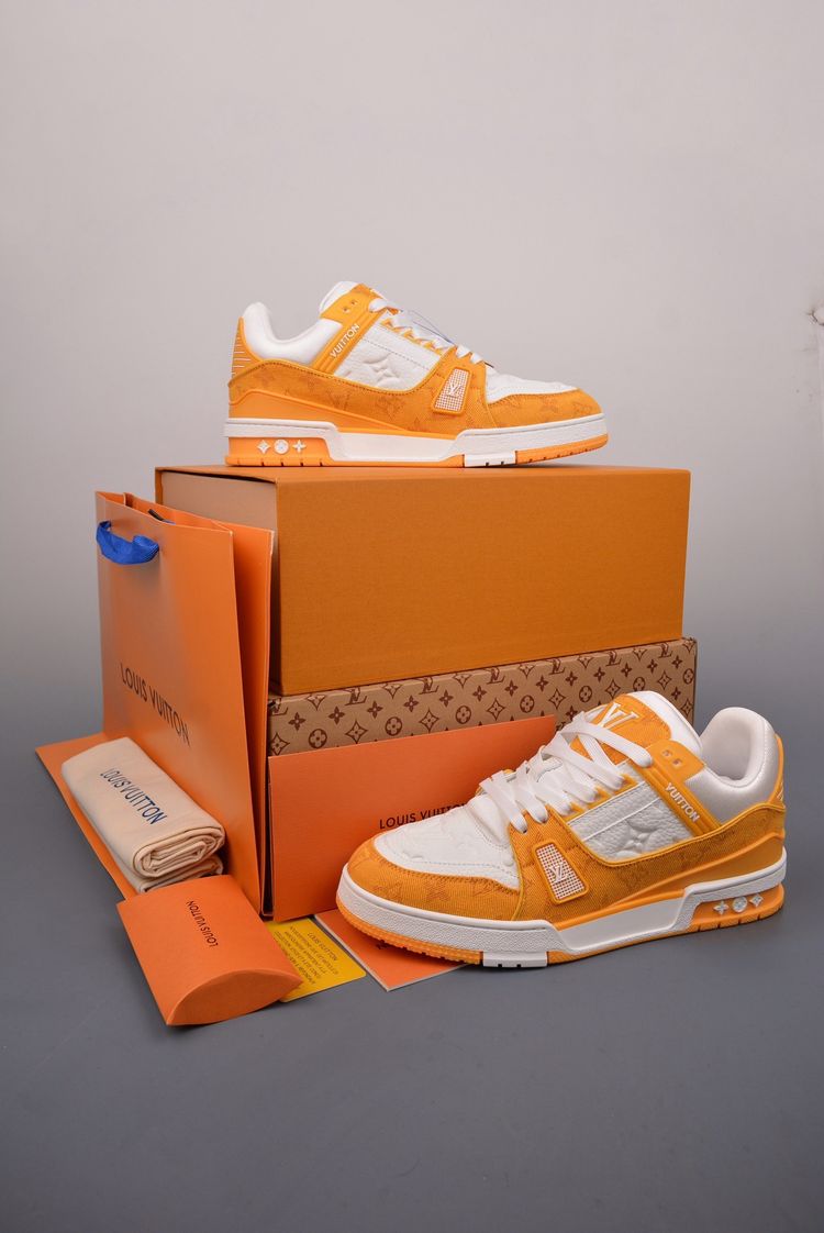 Louis Vuitton Louis Vuitton Orange And White Sneakers product image