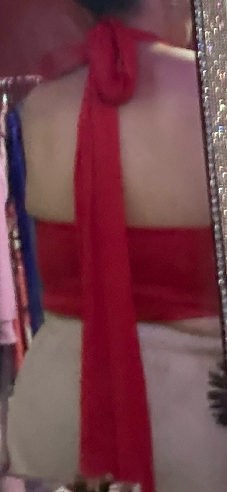 Red Halter Top With Long Ties 4