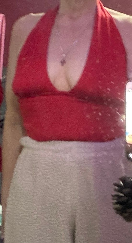 Red Halter Top With Long Ties 3