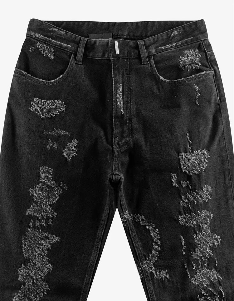 Givenchy Black Destroyed Denim Slim Jeans 4