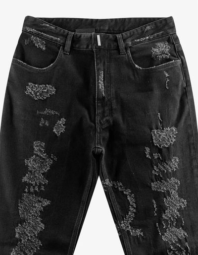 Givenchy Black Destroyed Denim Slim Jeans 4