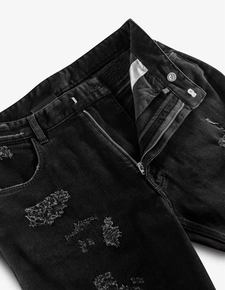 Givenchy Black Destroyed Denim Slim Jeans 7
