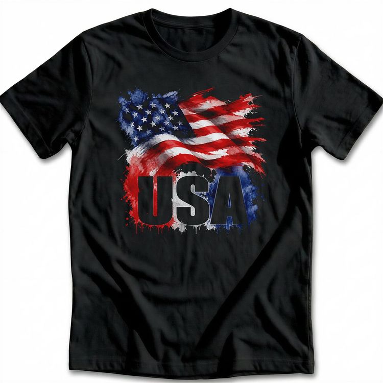 Watercolour Stars And Stripes Football T-Shirt EU 3