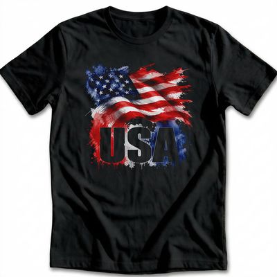 Watercolour Stars And Stripes Football T-Shirt EU 3