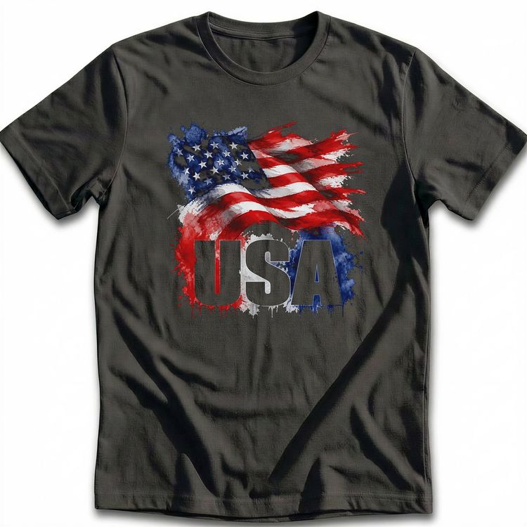 Watercolour Stars And Stripes Football T-Shirt EU
