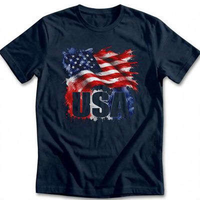 Watercolour Stars And Stripes Football T-Shirt EU 2