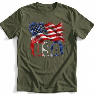 Watercolour Stars And Stripes Football T-Shirt EU 5