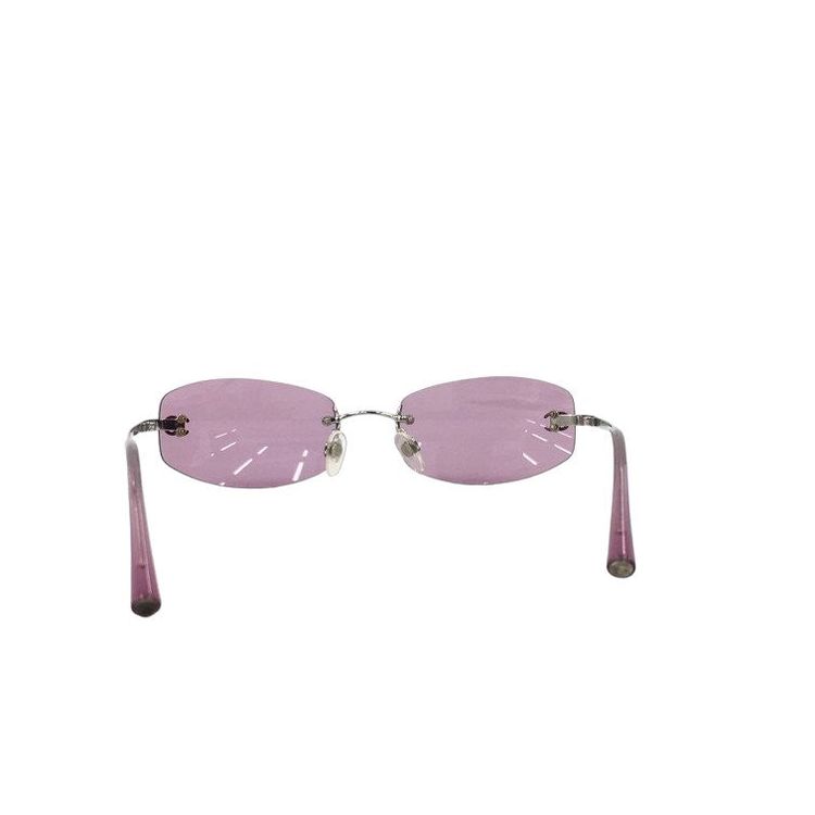 Chanel Purple Tinted CC Logo Rimless Sunglasses 4002 3