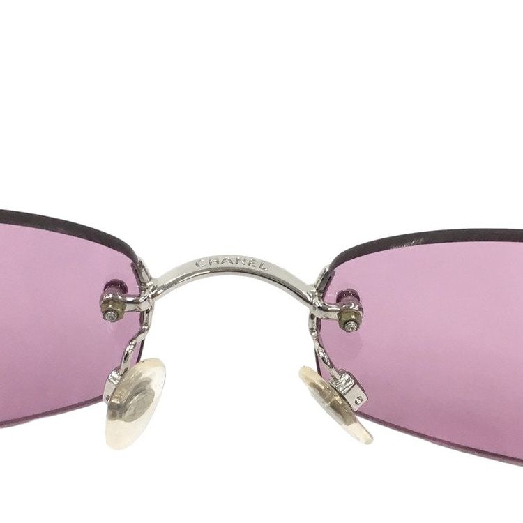 Chanel Purple Tinted CC Logo Rimless Sunglasses 4002 5