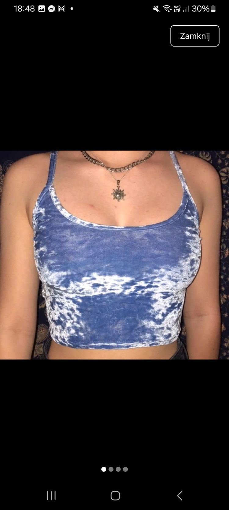 Blue Tie-Dye Crop Top