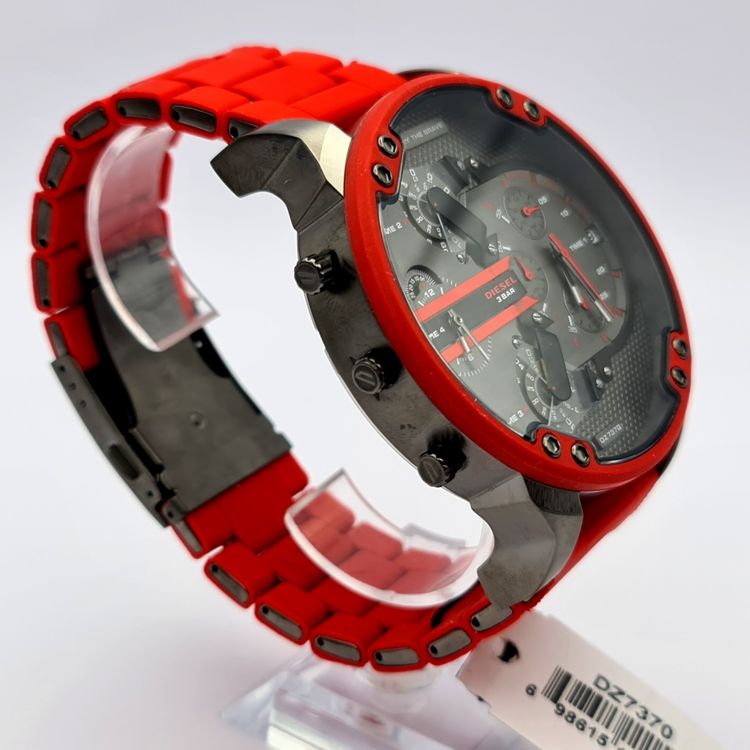 Diesel DZ7370 Red Rubber Strap With Grey Dial Men's Watch image 7