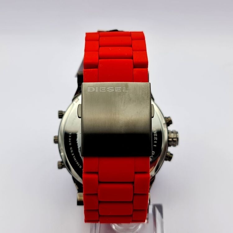 Diesel DZ7370 Red Rubber Strap With Grey Dial Men's Watch image 4