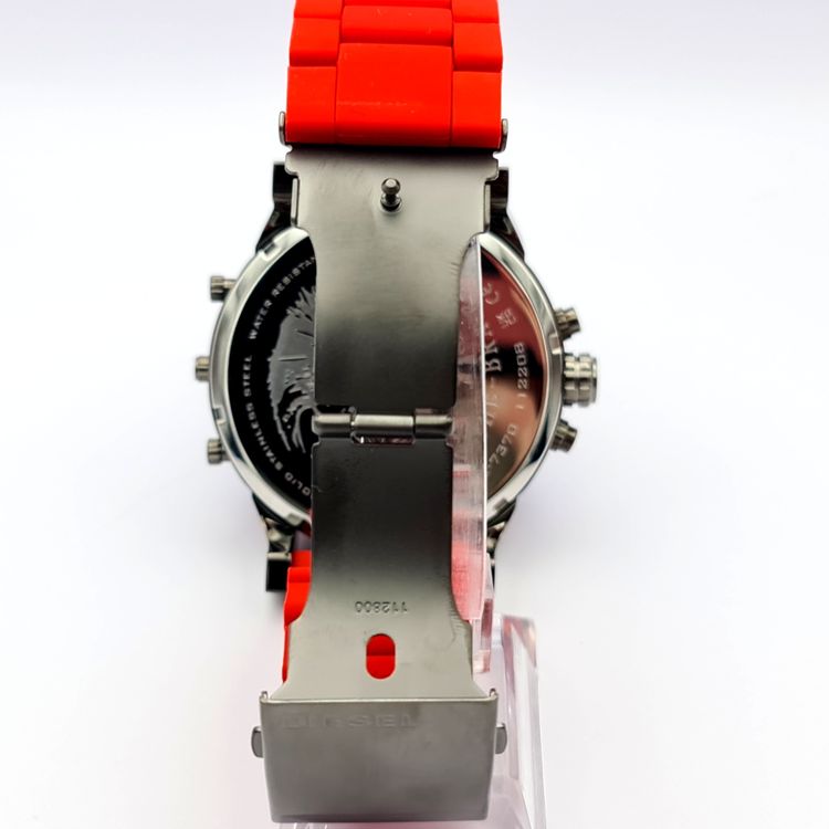 Diesel DZ7370 Red Rubber Strap With Grey Dial Men's Watch image 6