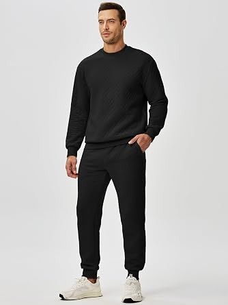 Immagine di Black Quilted Sweatshirt And Jogger Pants Set 3