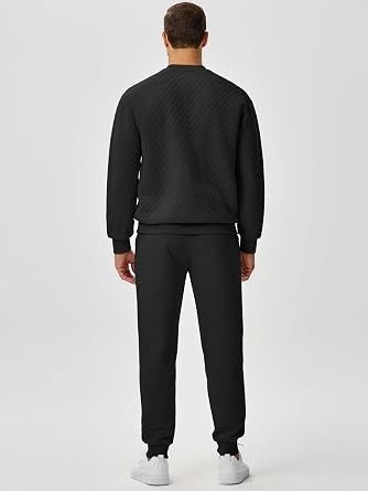 Immagine di Black Quilted Sweatshirt And Jogger Pants Set 2