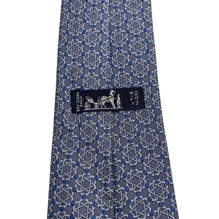 Hermes Paris Geometric Print Silk Tie 2