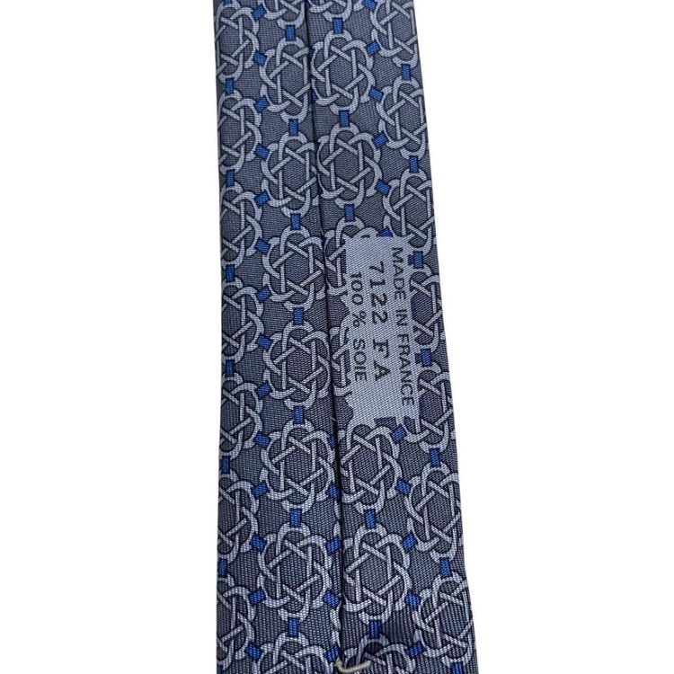 Hermes Paris Geometric Print Silk Tie 3