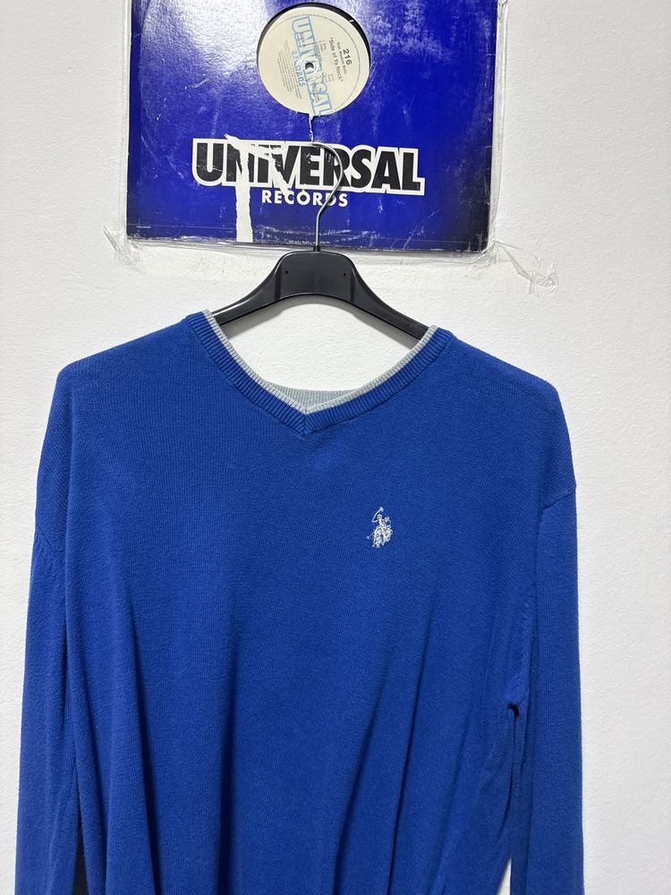 U.S.Polo  Blue V-Neck Sweater
