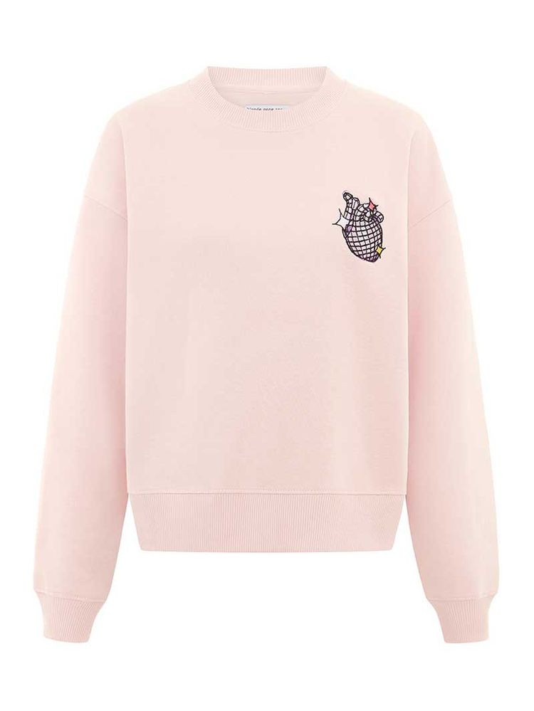 Immagine di Dazzle Embroidered Sweatshirt, Organic Cotton, in Pink 3