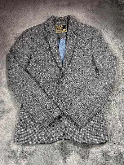 Superdry Limited Grey Blazer Jacket Tg S