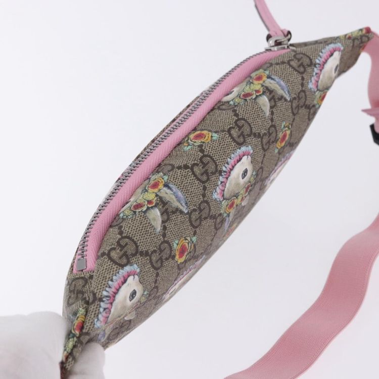 GUCCI GG Supreme Children's Body Bag PVC Pink Silver 502095 Auth 202183M - Jerrillo image 7