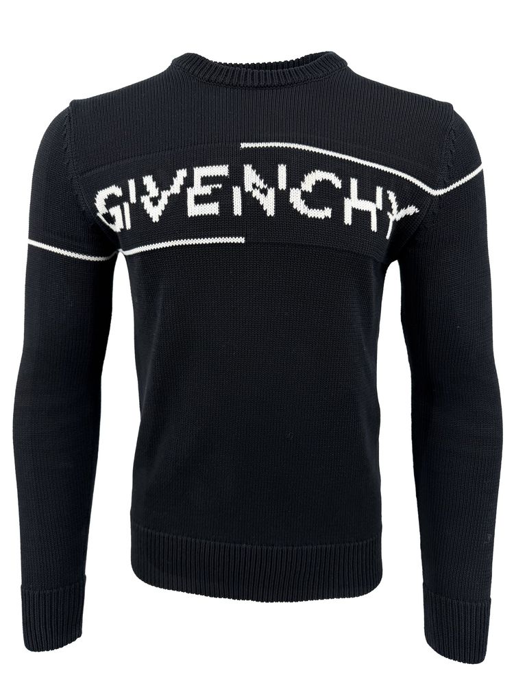 Givenchy Split Logo Knit Sweater - Black (464362059)