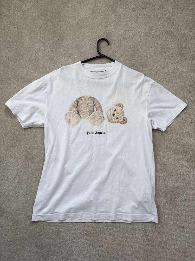 Palm Angels White Teddy Bear T-Shirt Medium