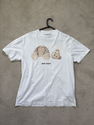 Palm Angels White Teddy Bear T-Shirt Medium