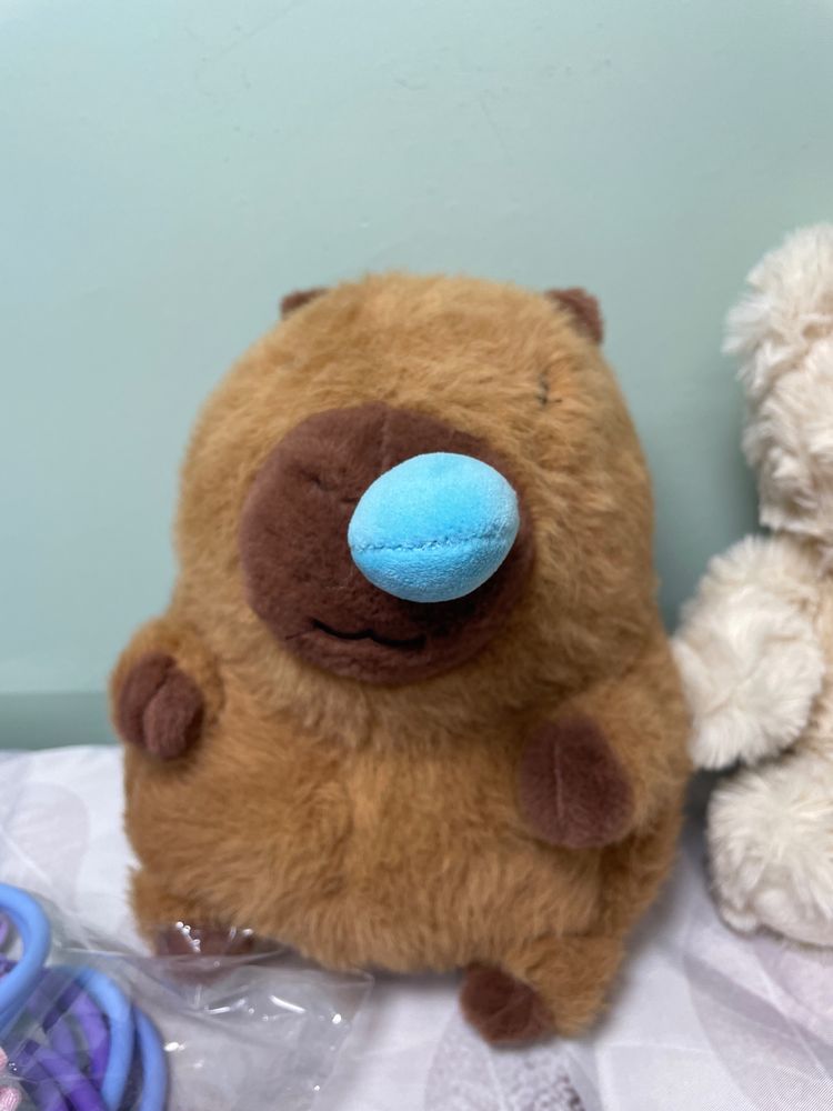 Plush Toy Set - Brown Potato / Avocado Character & Cream Teddy Bear, Cute Gift