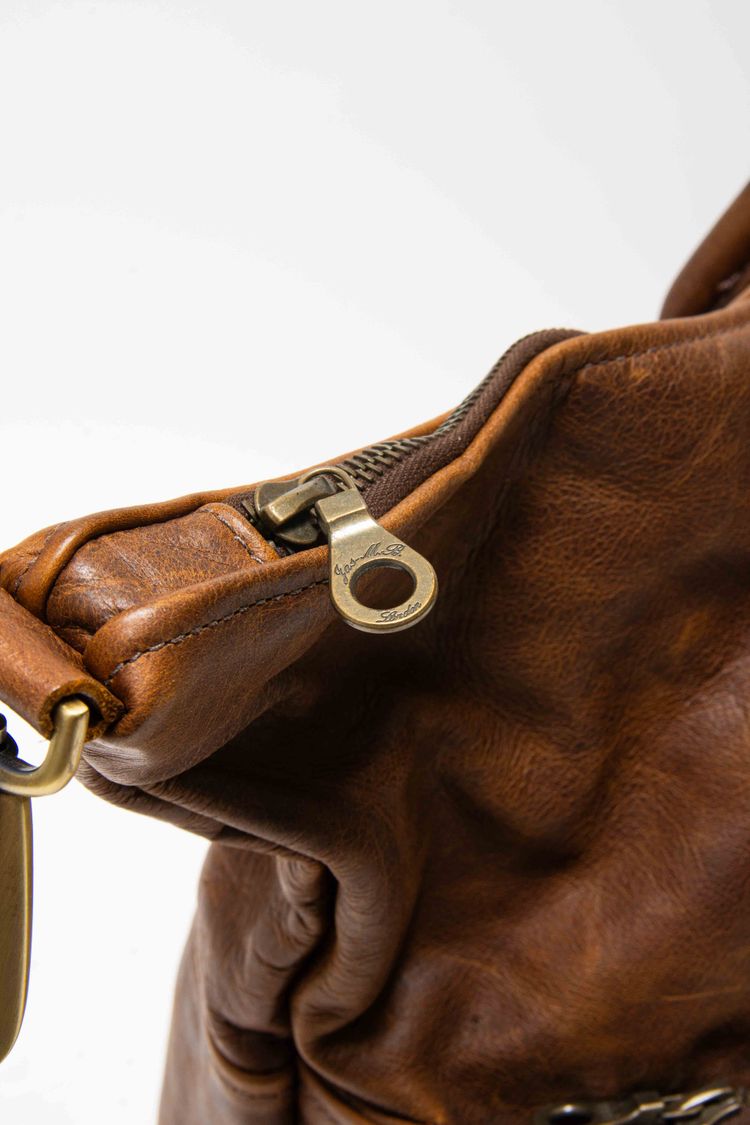 Jas M.B. London Handmade Distressed Tan Leather Wings Traveller Duffle Bag obraz 3