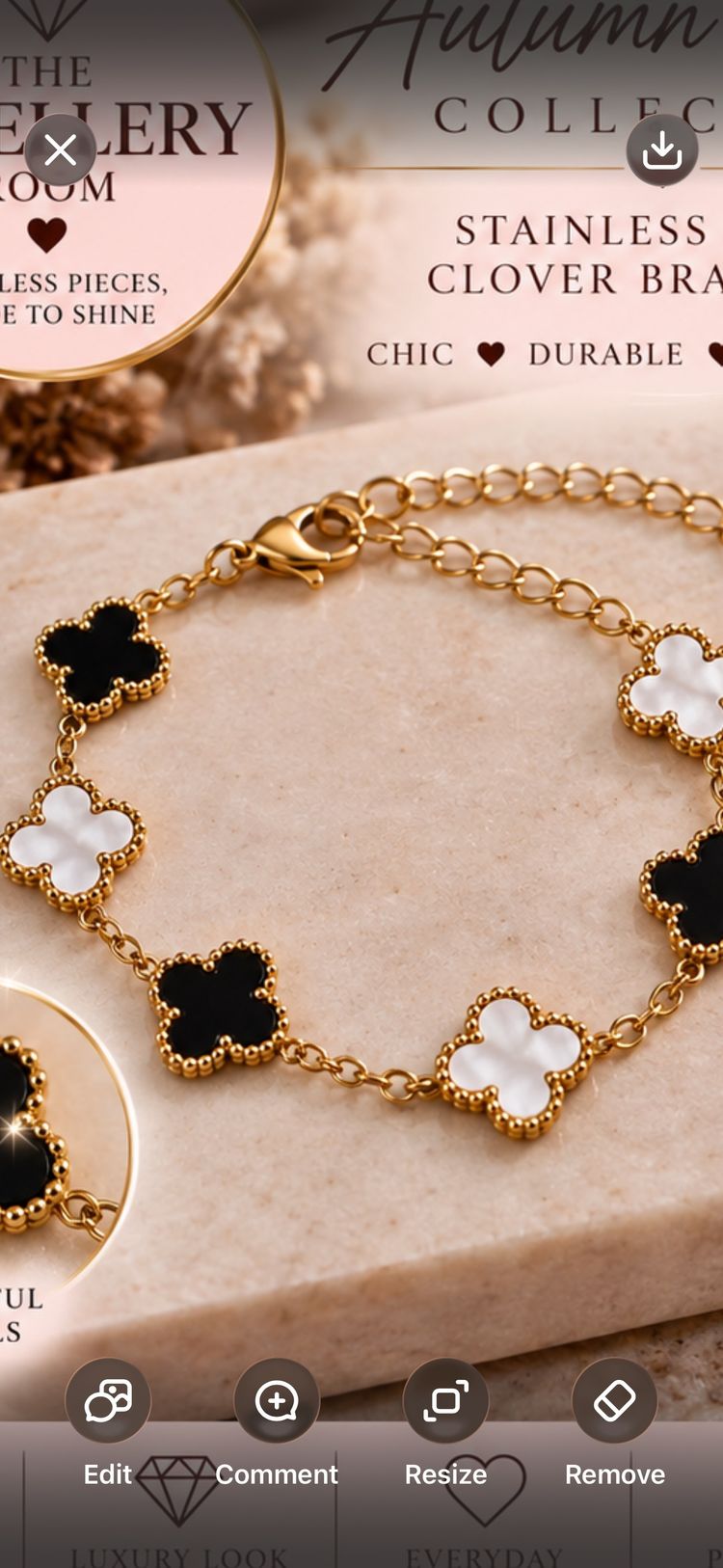 Stainless Steel Clover Bracelet image 3