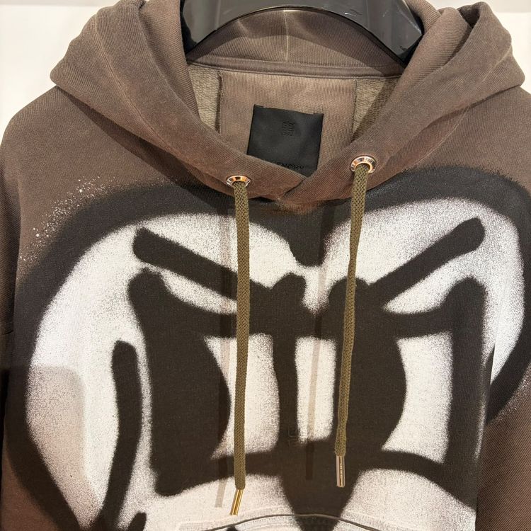 Givenchy x Chito Khaki Dog Graffiti Oversized Hoodie image 3