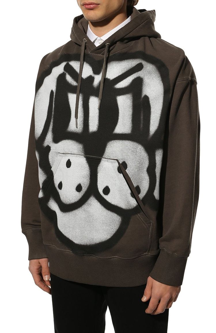 Givenchy x Chito Khaki Dog Graffiti Oversized Hoodie image 7