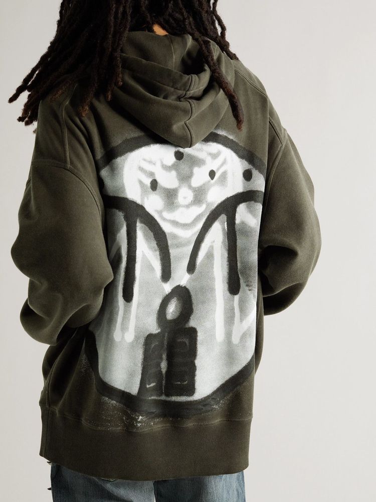 Givenchy x Chito Khaki Dog Graffiti Oversized Hoodie image 8