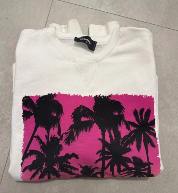 Dsquared2 White Sweatshirt With Palm Tree Graphic 3