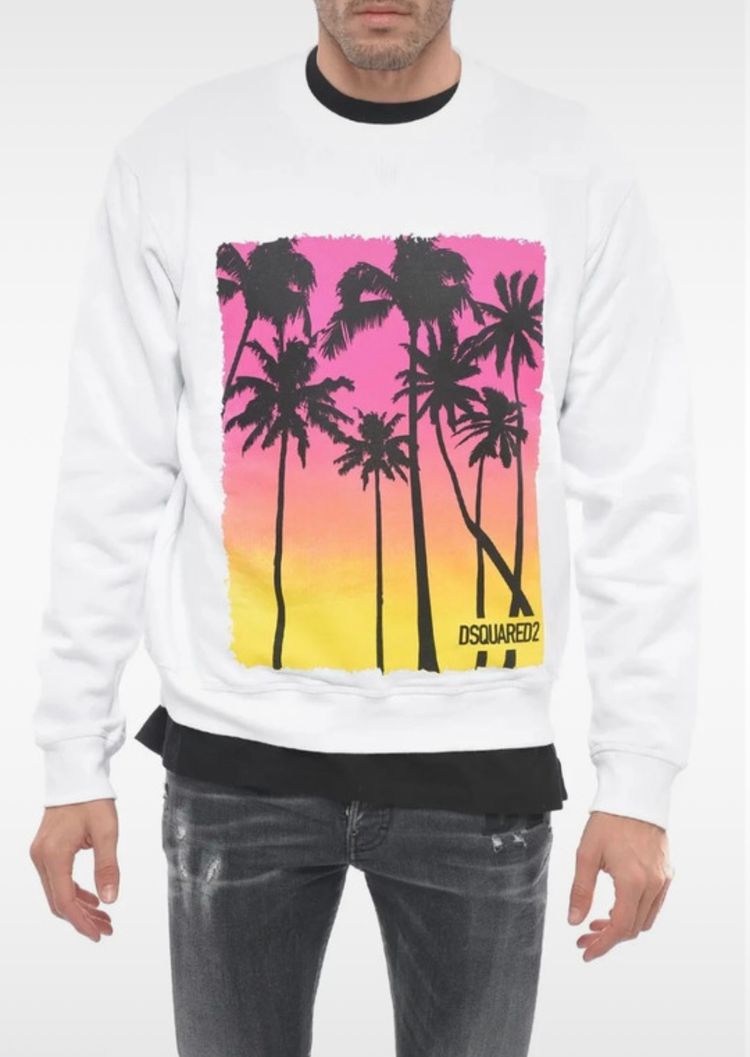 Dsquared2 Dsquared2 White Sweatshirt With Palm Tree Graphic product image