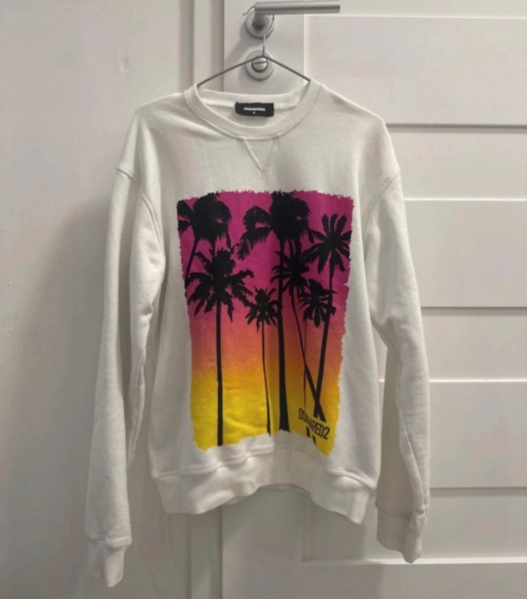 Dsquared2 White Sweatshirt With Palm Tree Graphic 2