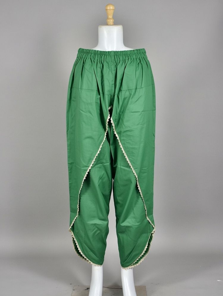Green Pants With Unique Open Side Design