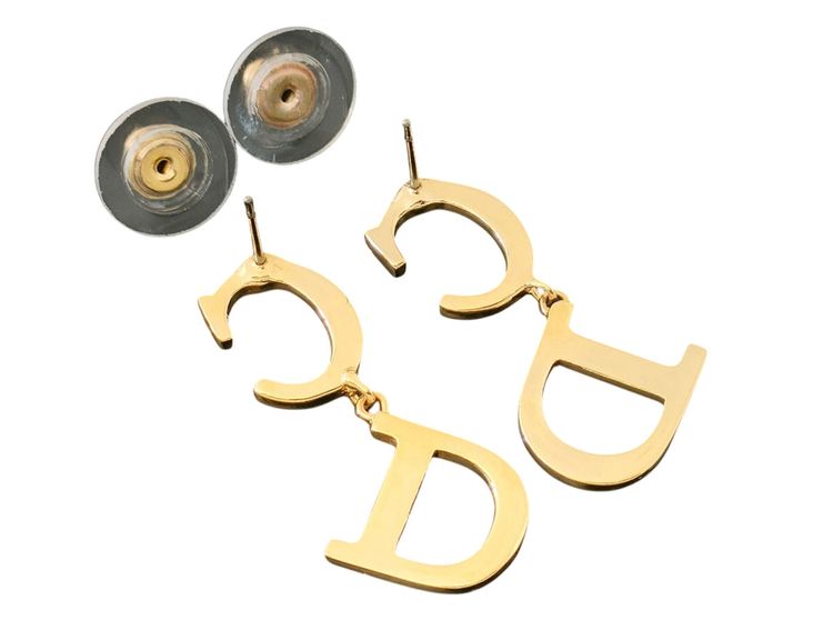 Christian Dior Monogram CD Logo Gold Hoop Earrings image 8