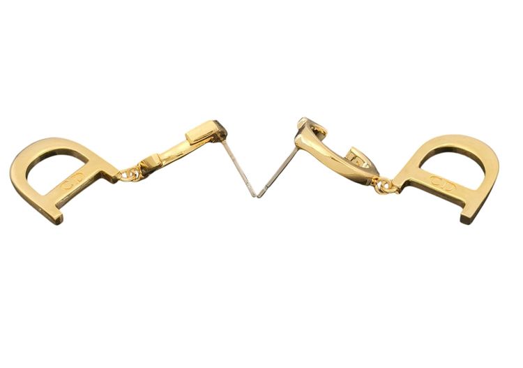 Christian Dior Monogram CD Logo Gold Hoop Earrings image 5