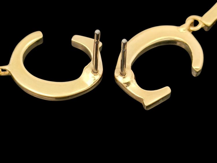 Christian Dior Monogram CD Logo Gold Hoop Earrings image 7