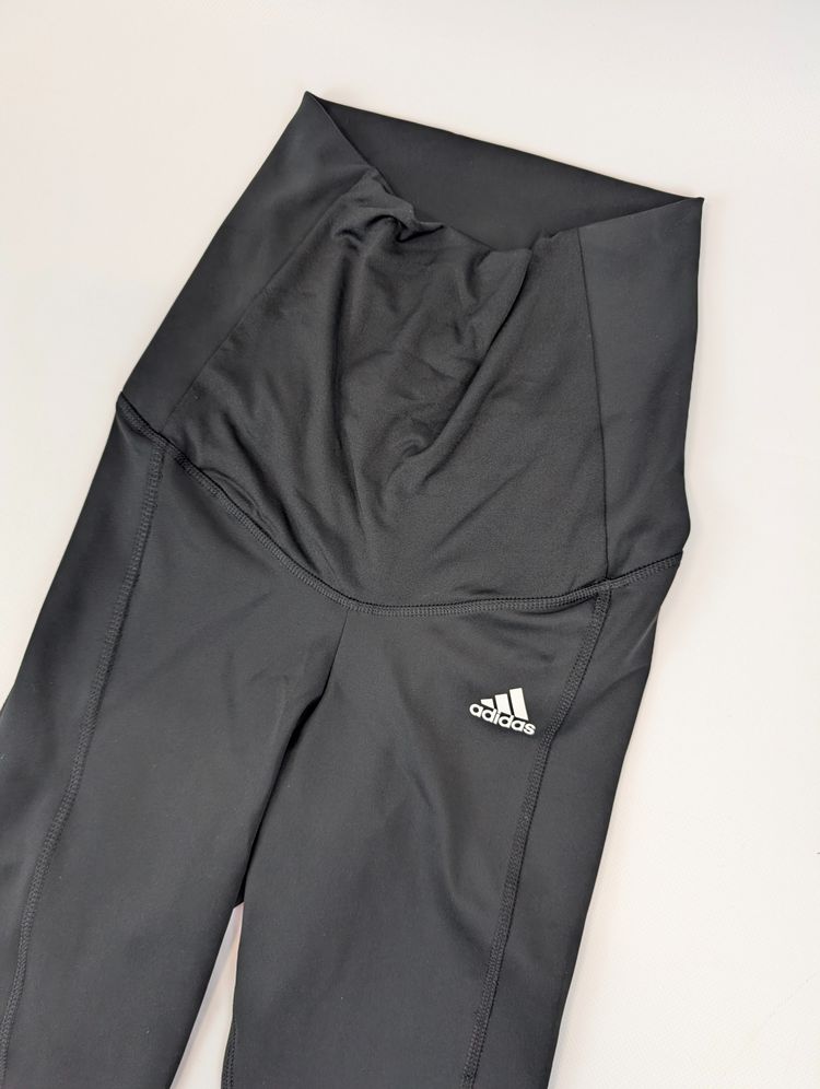legginsy Adidas XS czarne wysoki stan ciążowe maternity gymwear athleisure XS image 4