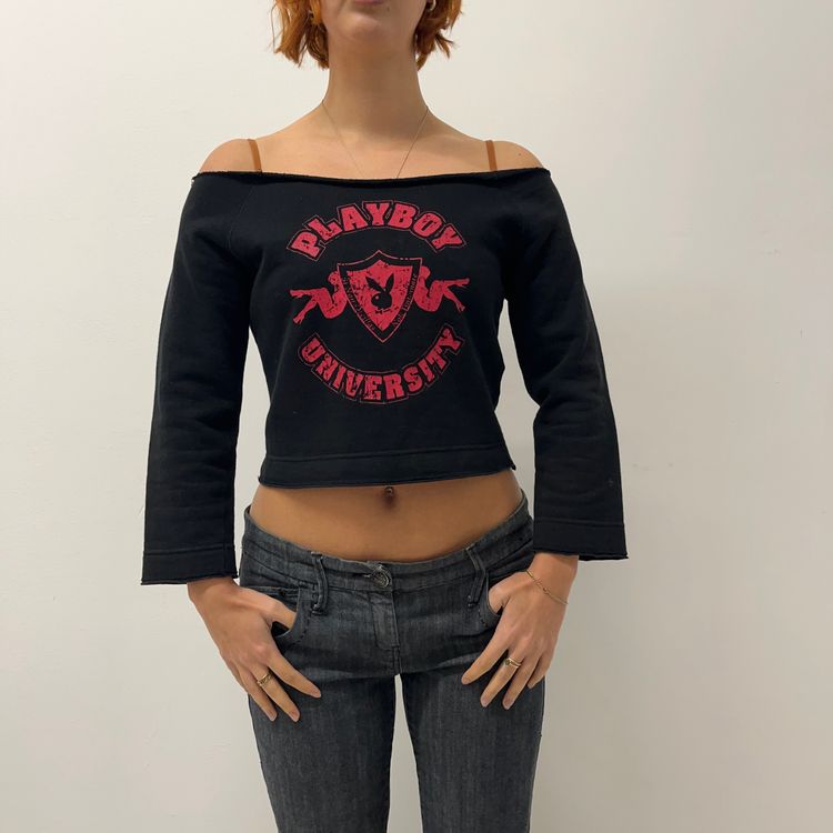Playboy University Off-Shoulder Crop Top