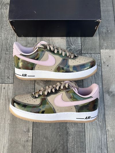 Nike Air Force 1 ‘07 Trainers - ‘Patent Camo Pink’ - Size UK 11