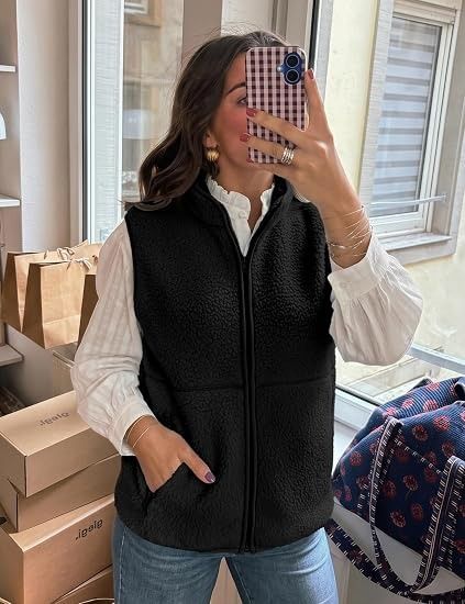 Other Black Fleece Zip-Up Vest product image