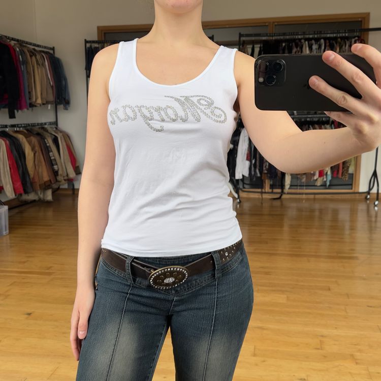 Morgan Graphic White Tank Top