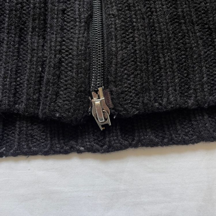 90’s Black Zip-Up Knitted Sweater image 5