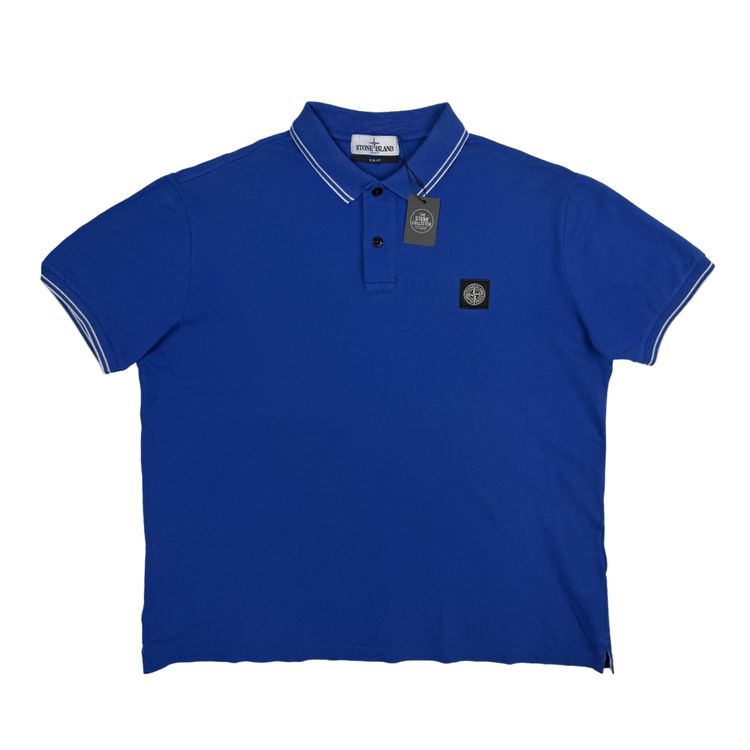 Polo Stone Island azul eléctrico manga corta - talla 2XL